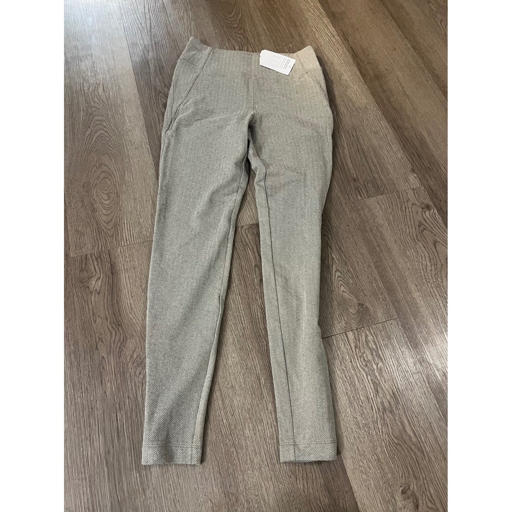 Athleta Delancey Herringbone Tight Grey White High Rise Leggings XS NEW